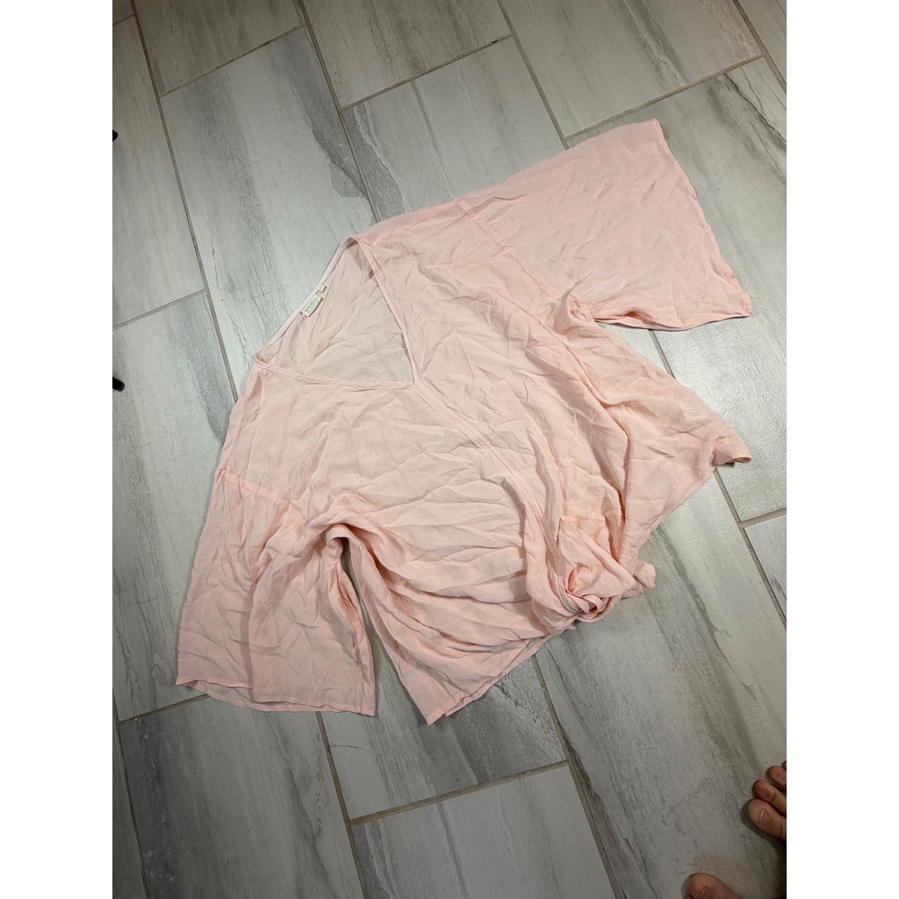 Spartina 449 Pink V-Neck Bell Sleeve Viscose Blouse XXL
